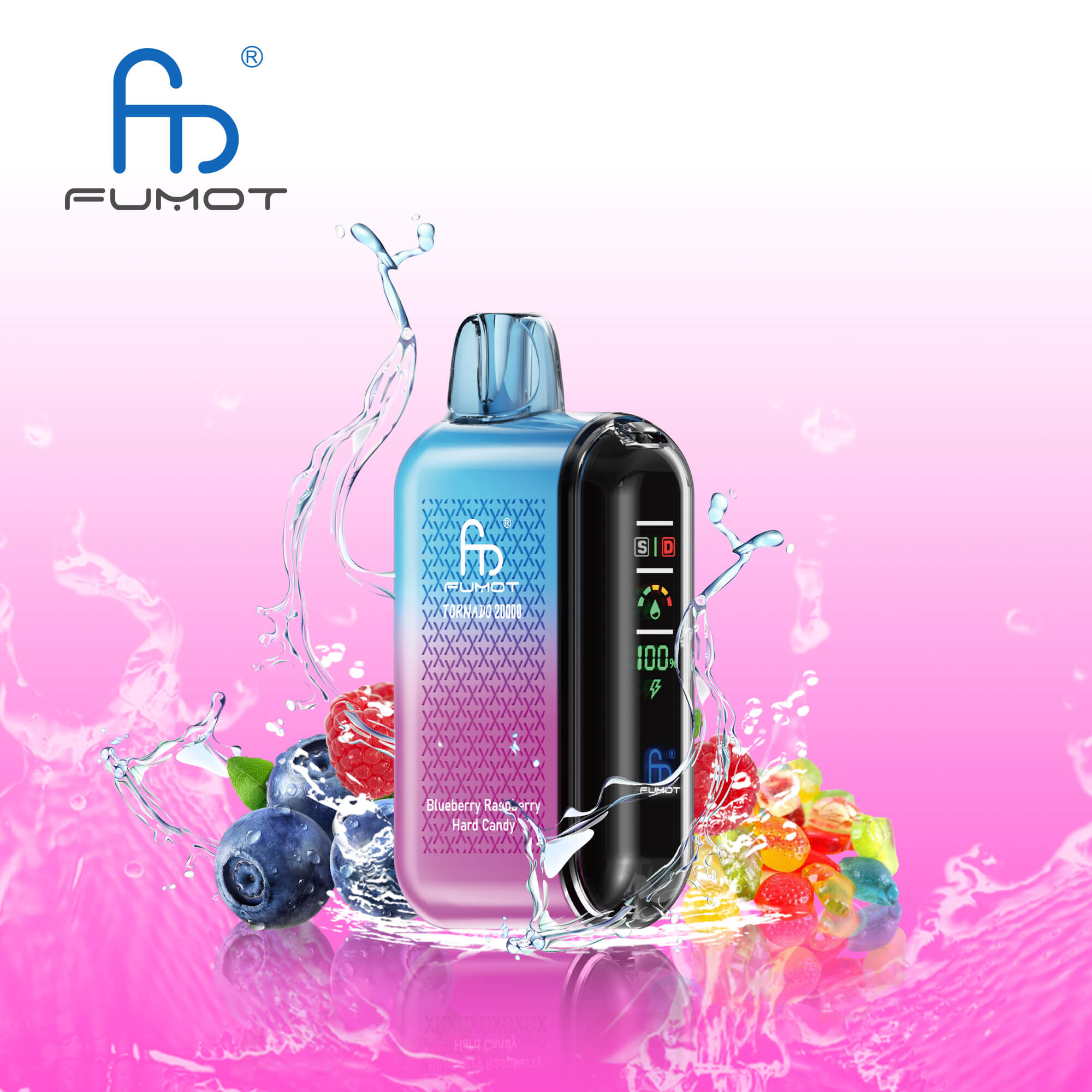 Blueberry-Raspberry-Hard-Candy Fumot Randm Tornado 20000 Blueberry Raspberry Hard Candy - Image 1