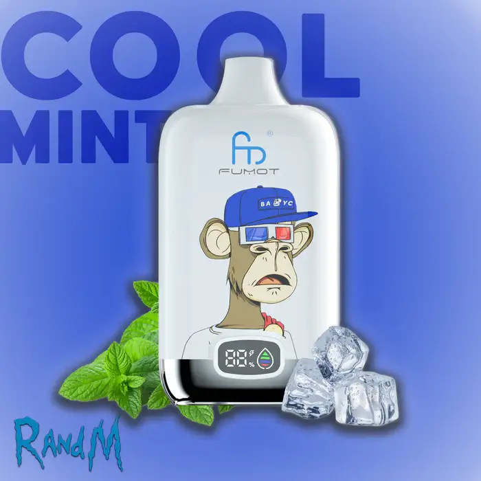 RandM_Tornado_12000_Cool_Mint FUMOT Cool Mint RandM Tornado 12000 Digital Box Disposable Züge Vape gefährlich - Image 1